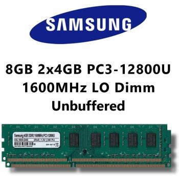 Samsung 8 GB (2 x 4 GB) Dual Channel kit DDR3 1600 MHz (PC3 12800u, lo-dimm Memoria RAM Memory