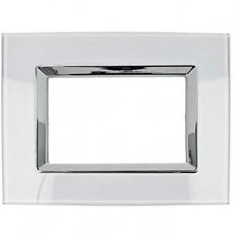 Placa Deluxe 3M Blanco Compatible con Vimar Arke 3 Puertos