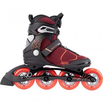 K2 Skate Patines En Línea Alexis 90 Boa para mujer, color rojo, talla 36.5 (6.5 años)