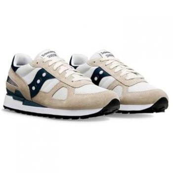 Saucony Shadow Original Sneakers Beige/White/Navy - Men's Size 41