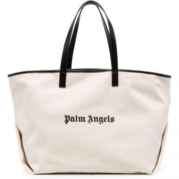 Palm Angels Women's Logo Tote Bag - White | Size UNI | PWNA058F23FAB001