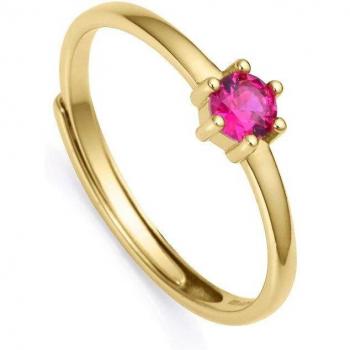 Anillo de Mujer Viceroy 9115A015-39 en Plata Bañada en Oro con Circonita Roja