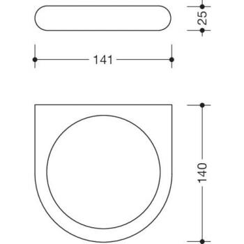 Soporte HEWI Serie 477, 141 mm, Azul Acero (stahlblau), H 25 mm, T 140 mm