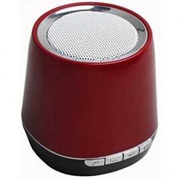 MPMan Bluetooth Mini altavoz recargable metálico rojo con ranura para Micro SD