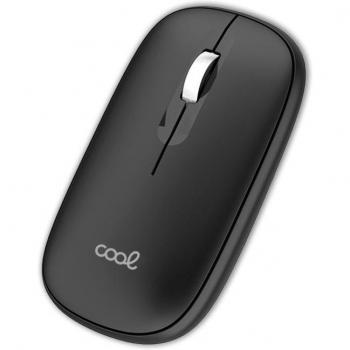 Ratón Inalámbrico Cool Slim 2 en 1 (Bluetooth + Adaptador USB) Negro Silencioso Óptico 1200 DPI Ambidextro