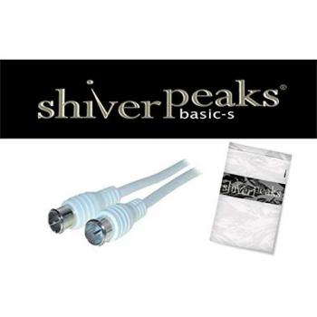 Cable de Antena F-type 2,5 m Blanco 100 dB con Conector Rápido