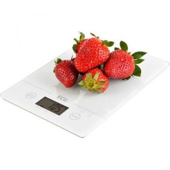 Báscula de Cocina ECG KV 117 Slim Blanca con Pantalla LCD, Diseño Delgado y Ligera (140 x 194 x 14 mm, 330 g)