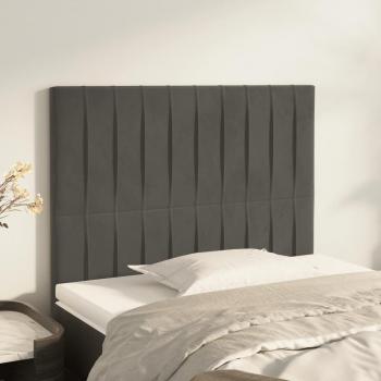 Cabeceros de terciopelo gris oscuro 2 unidades 80x5x78/88 cm