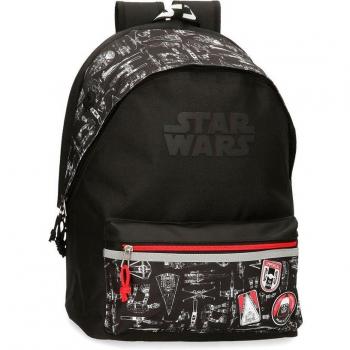 Mochila Escolar Star Wars Space Mission 44cm con Portaordenador de Poliéster en Color Negro