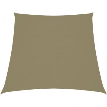 Toldo de vela trapezoidal de tela oxford beige 3/4x3 m