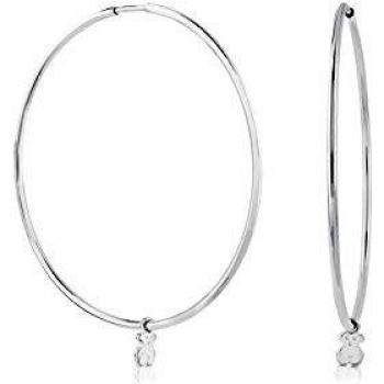 TOUS Bear - Pendientes de Aro de Plata de Primera Ley con Detalle Oso - Largo: 4 cm