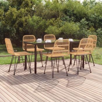 7-Piece Poly Rattan Garden Dining Set