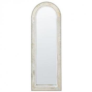 Espejo de pared vintage con marco de madera de mango blanco envejecido 31 x 91 cm Sarray