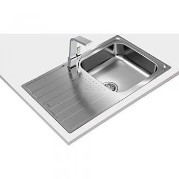 Teka Fregadero Reversible Encastrado Universe, 1 Cubeta, Escurridor, Acero inoxidable, 50 x 86 x 19,5 cm