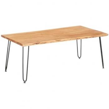 Gift Decor Mesa Auxiliar Live Edge 120 x 60 x 46 cm Marrón Negro Diseño Único Madera de Acacia
