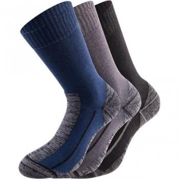 Lenz Performance Multisport Long Socks - 3 Pairs - Black Gray Blue (Men's Sizes 43-46)