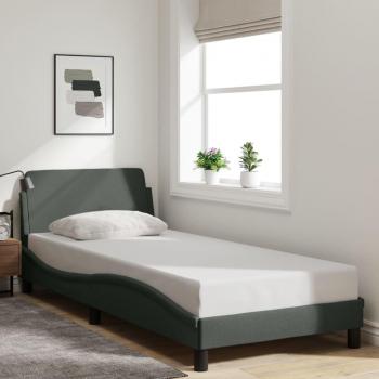 Cama solar sin colchón de Tela Gris oscuro 80x200 cm, Estructura de cama con cabecero de tela gris oscuro 80x200 cm Vidaxl Gris, vidaXL Estructura De Cama Con Cabec