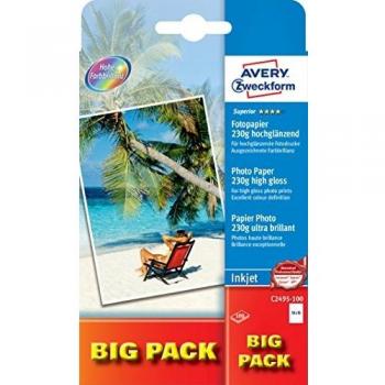 Papel Fotográfico Avery Superior Inkjet 10x15 cm, 230 g/m², 100 Hojas, Alto Brillo