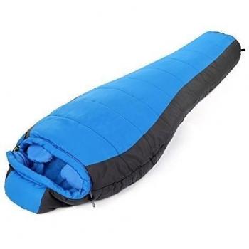 Outad - Saco de dormir momia, 1.8 kg, color azul y gris