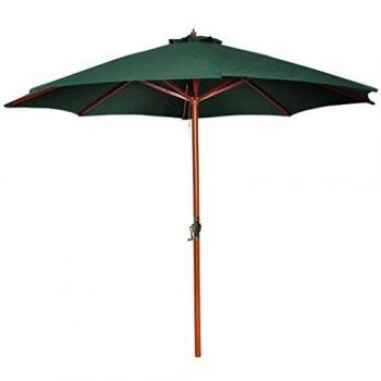 vidaXL Zaniah Green Top Hardwood Framed Parasol - 258cm