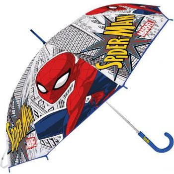 Safta Paraguas Manual 46 cm Spider-Man Great Power - 18' Diámetro 80 cm, 8 Paneles, Varilla de Metal, Nervios Acero 8 mm, Asa y Pun