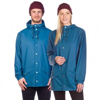 Rains Long Jacket Faded Blue-S