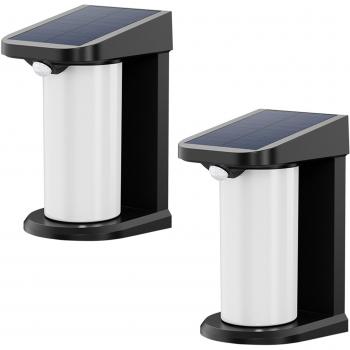 Lote de 2 Proyectores Solares Lusty H18cm con Sensor de Movimiento y Luz LED Blanca