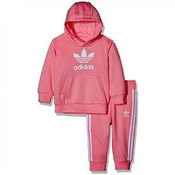 adidas Trefoil Hoodie Sweatshirt, Unisex niños, Top:Light Pink/White Bottom:Light Pink/White, 2-3Y