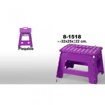 Taburete plegable violeta 32X25X22