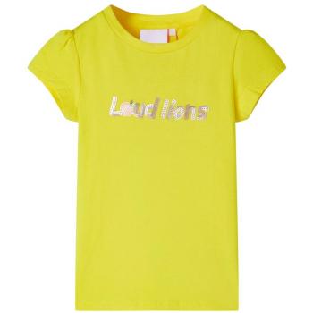 Camiseta infantil de manga casquillo amarillo chillón 92