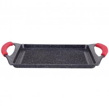 Parilla grill,cazuelas induccion, Plancha de piedra volcánica, revestimiento de piedra, fondo de inducción, 46 cm
