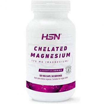HSN Magnesio 350mg Mineral Elemental en la Forma Bisglicinato de Alta Biodisponibilidad | Suministro 2 Meses | Vegano, Sin Gluten, Sin Lactosa, 120 Cápsulas Vegetales
