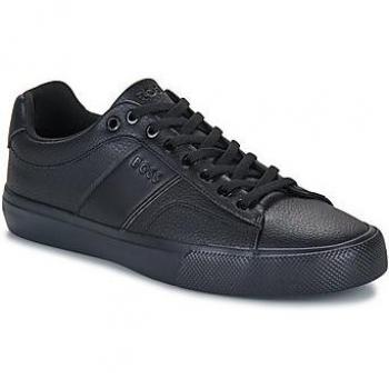 BOSS Aiden Low Sneakers - Black, Men's Size 44, Faux Leather with Logo