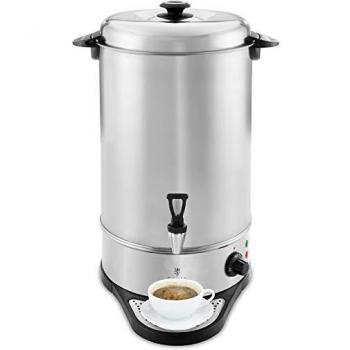 Hervidor de agua ROYAL CATERING - 16 litros, capacidad de 16 litros, hecho de acero inoxidable, con termostato regulable, función de mantenimiento caliente, diseño vertical para ahorro de espacio y fácil limpieza