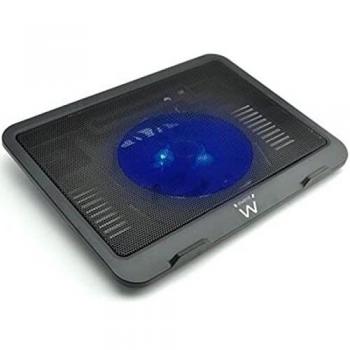 Ewent EW1250 - Ventilador para Portátil - Silencioso - para Portátiles de hasta 16 - Almacenamiento de Cables Integrado - Puerto USB Adicional - Antideslizante - Fácil de Transportar