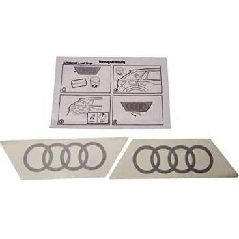 Audi Pegatina con el Emblema Original Q2 – Anillos – Lámina Decorativa para el Montante C, C-Blade, Color: Plata metálico.