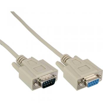Cable Serial DB9 Macho/Hembra 20m, 1:1, Moldeado, Color Beige