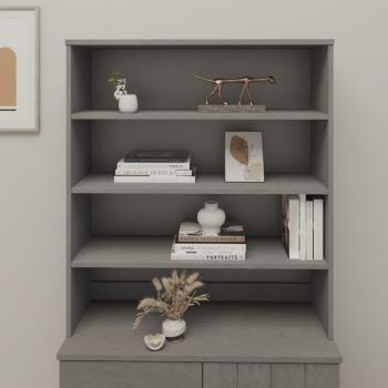 Aparador superior HAMAR madera maciza pino 90x30x100 cm, Mueble de Almacenaje de Salón, Buffet para salón, Armario Auxiliar, Armario de Almacenamiento en color gris claro