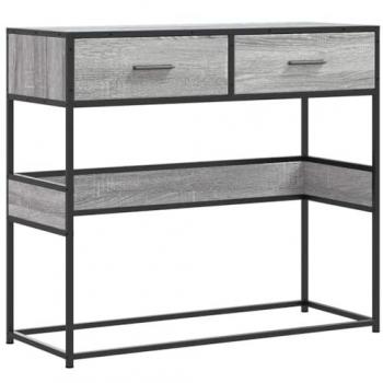 Mesa Consola Gris Sonoma 90x35x80 cm Madera de Ingeniería