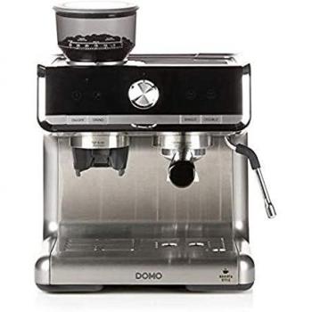 Cafetera espresso semiautomática Domo DO720K con molinillo de acero inoxidable, 15 bar y capacidad de 2 litros