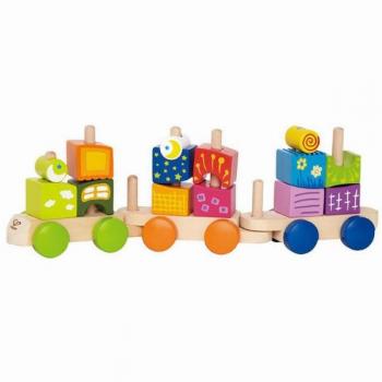 Hape Fantasia Block Train Multicolored 17 pc