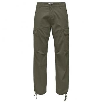 ONLY & SONS ONSRay Life 0020 Olive Ribstop Cargo Pants for Men (W29L32 to W34L34)