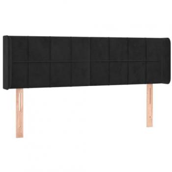 Cabecero de terciopelo negro 147x16x78/88 cm