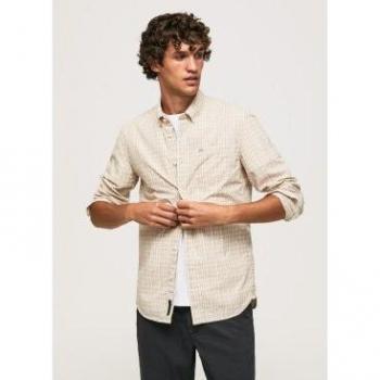 Camisa Pepe Jeans Popelín Beige - Hombre