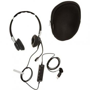 Jabra Biz 2400 II USB-A CC MS On-Ear Stereo Headset - Microsoft Skype for Business Certified Noise-cancelling Corded Headphone with HD Voice and Programmable Controller