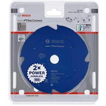 Bosch Hoja de Sierra Circular para Fibrocemento 16 cm, 1 pieza, Disco Sierra Expert, 160x20x1.8/1.2 mm, 4 dientes