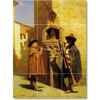 Jean Gerome histórica baño azulejo Mural 19. 18 x 24 cm con
