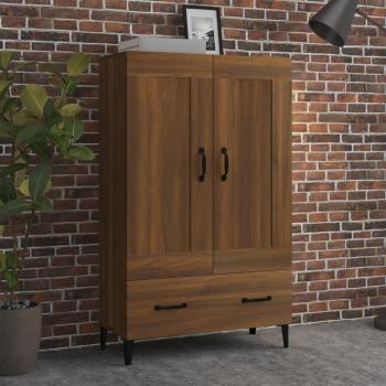 Aparador alto de madera contrachapada marrón roble 70x31x115 cm, Mueble de Almacenaje de Salón, Buffet para salón Moderno, Armario Auxiliar, Armario de Almacenamiento