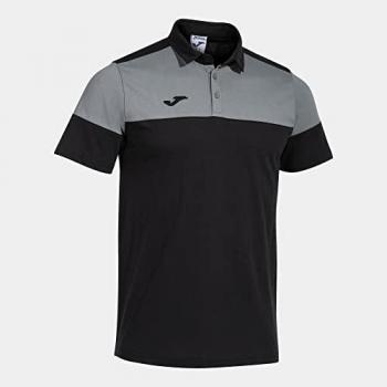 Joma Polo de Manga Corta Crew V Negro Gris