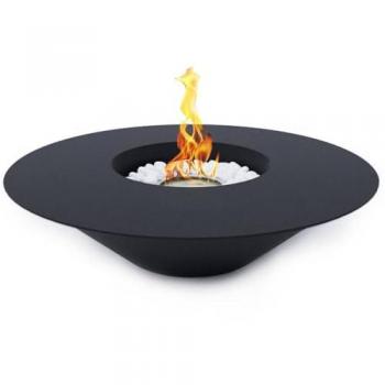 Chimenea de Bioetanol Santorini Redonda para Jardín Exterior Negra D.60